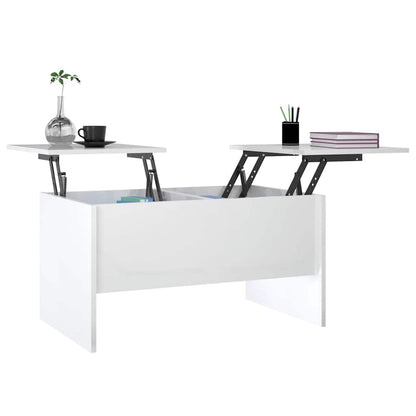 Coffee Table High Gloss White 80x50x42,5 cm Engineered Wood