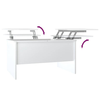 Coffee Table High Gloss White 80x50x42,5 cm Engineered Wood
