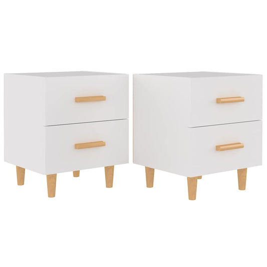 811971 vidaXL Bed Cabinets 2 pcs White 40x35x47,5 cm