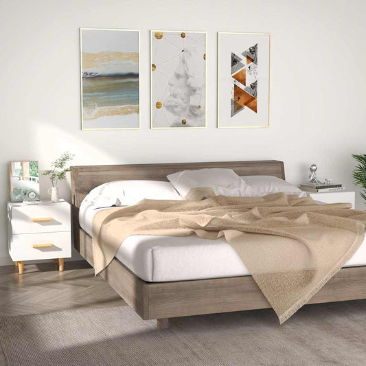 811971 vidaXL Bed Cabinets 2 pcs White 40x35x47,5 cm