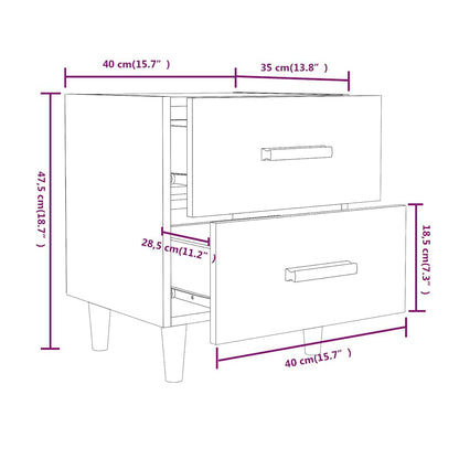 Bed Cabinets 2 pcs Sonoma Oak 40x35x47,5 cm