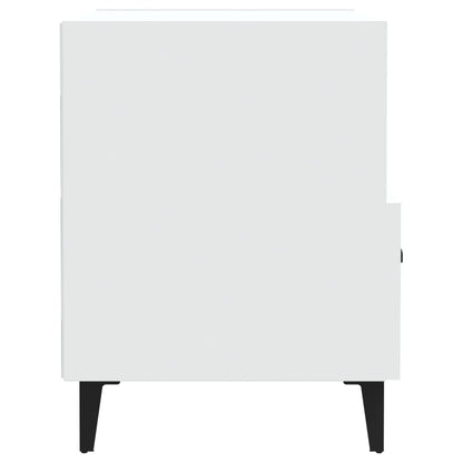Bedside Cabinet White Engineered Wood