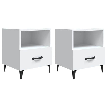 Bedside Cabinets 2 pcs White Engineered Wood