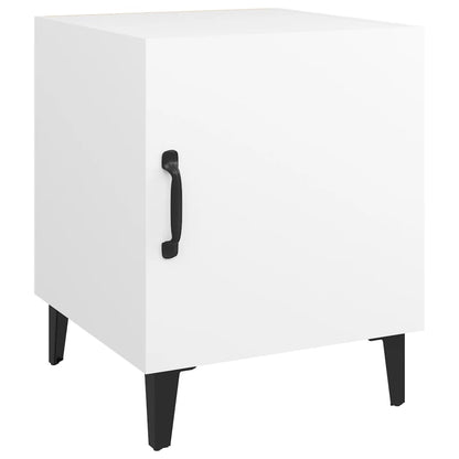 Bedside Cabinet White Engineered Wood