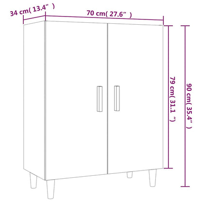 Sideboard White 70x34x90 cm Engineered Wood