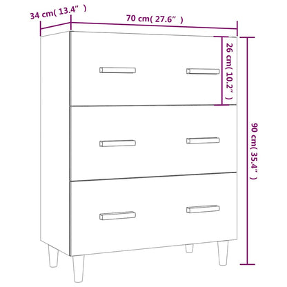 812150 vidaXL Sideboard White 70x34x90 cm Engineered Wood