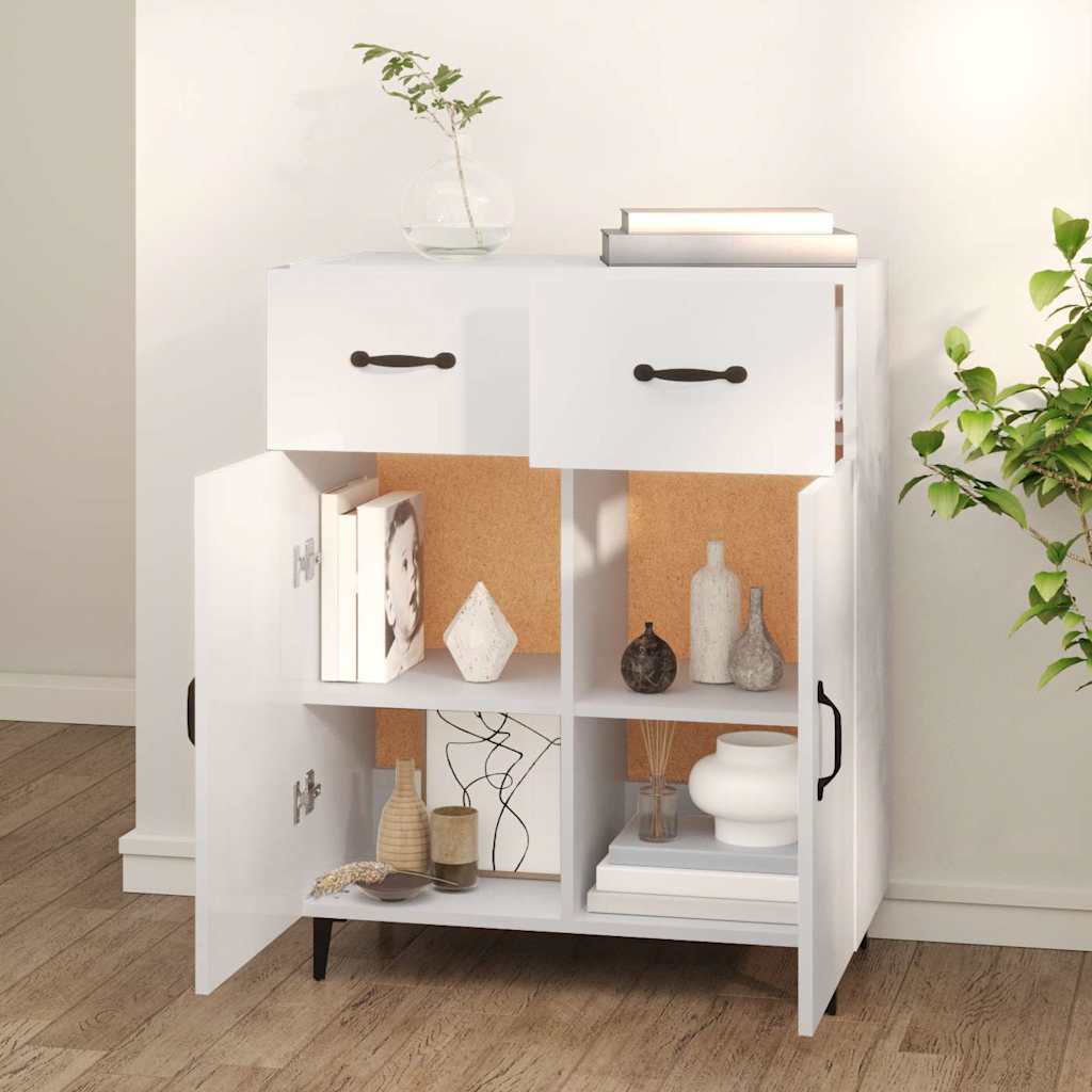 Sideboard White 69,5x34x90 cm Engineered Wood