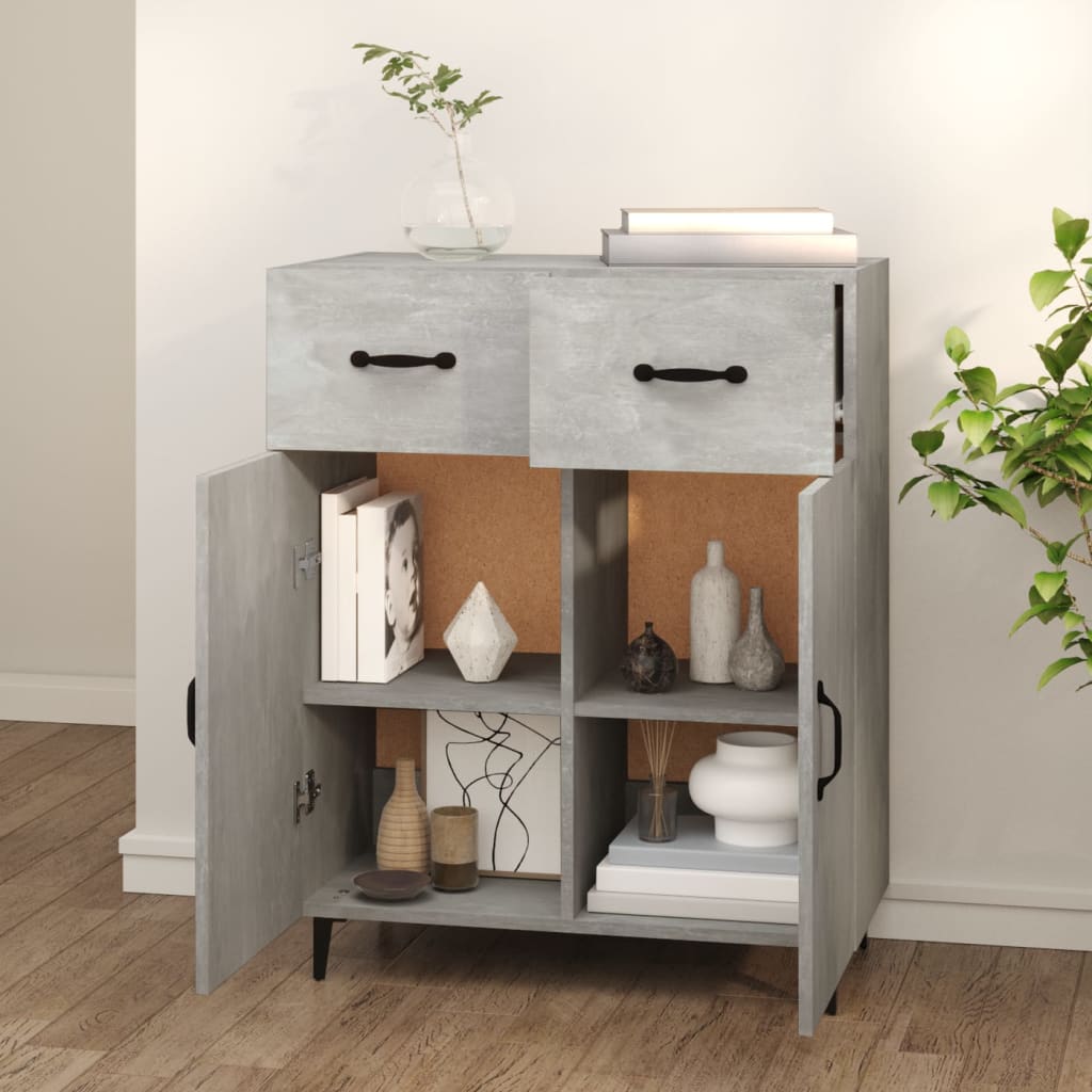 Sideboard Concrete Grey 69,5x34x90 cm Engineered Wood