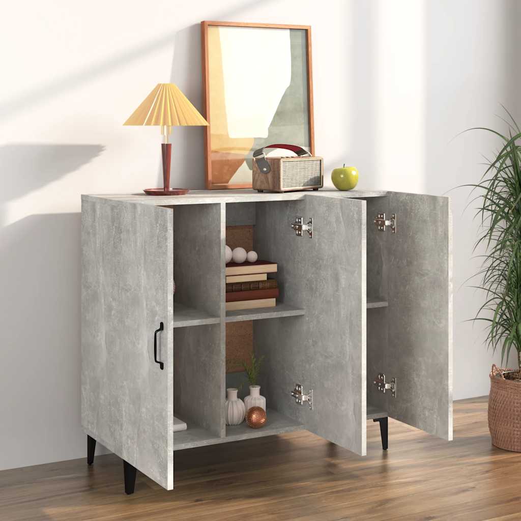 Sideboard Concrete Grey 90x34x80 cm Engineered Wood
