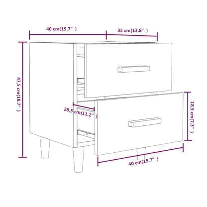 Bed Cabinet Grey Sonoma 40x35x47.5 cm