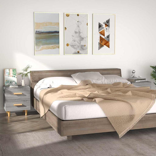 Bed Cabinets 2 pcs Grey Sonoma 40x35x47,5 cm