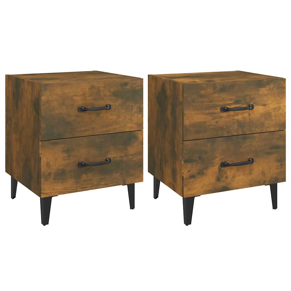 Bedside Cabinets 2 pcs Smoked Oak 40x35x47,5 cm