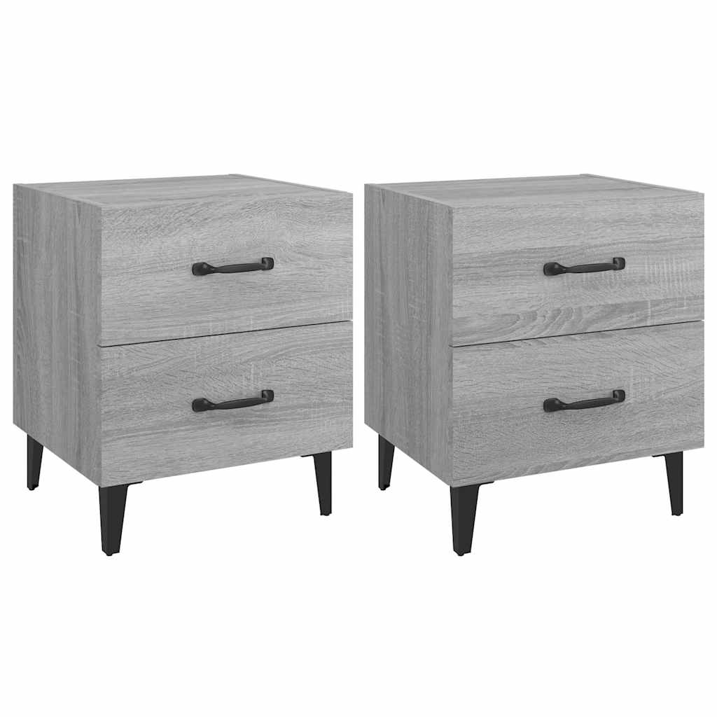 Bedside Cabinets 2 pcs Grey Sonoma 40x35x47,5 cm