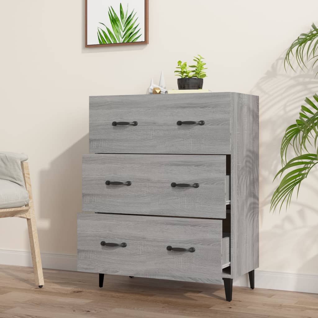 Sideboard Grey Sonoma 69.5x34x90 cm Engineered Wood