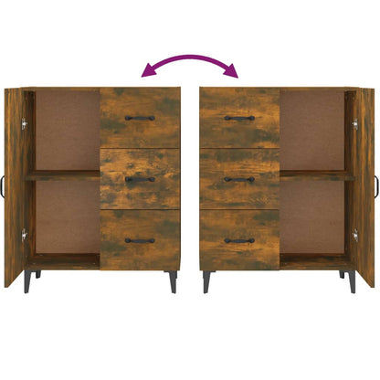 Sideboard Smoked Oak 69.5x34x90 cm Engineered Wood