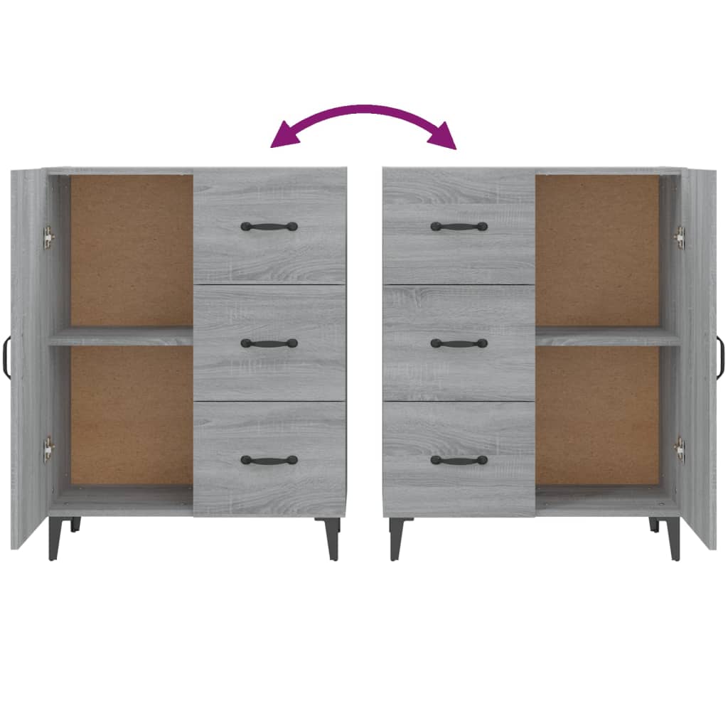 Sideboard Grey Sonoma 69.5x34x90 cm Engineered Wood