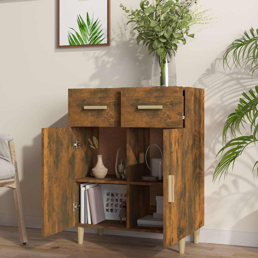 Sideboard Smoked Oak 69.5x34x90 cm Engineered Wood