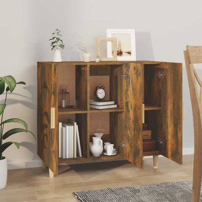 Sideboard Smoked Oak 90x34x80 cm Engineered Wood