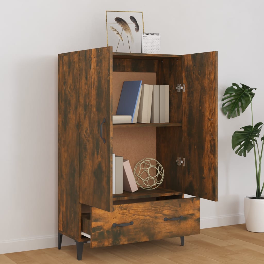 Highboard Smoked Oak 70x31x115 cm Engineered Wood