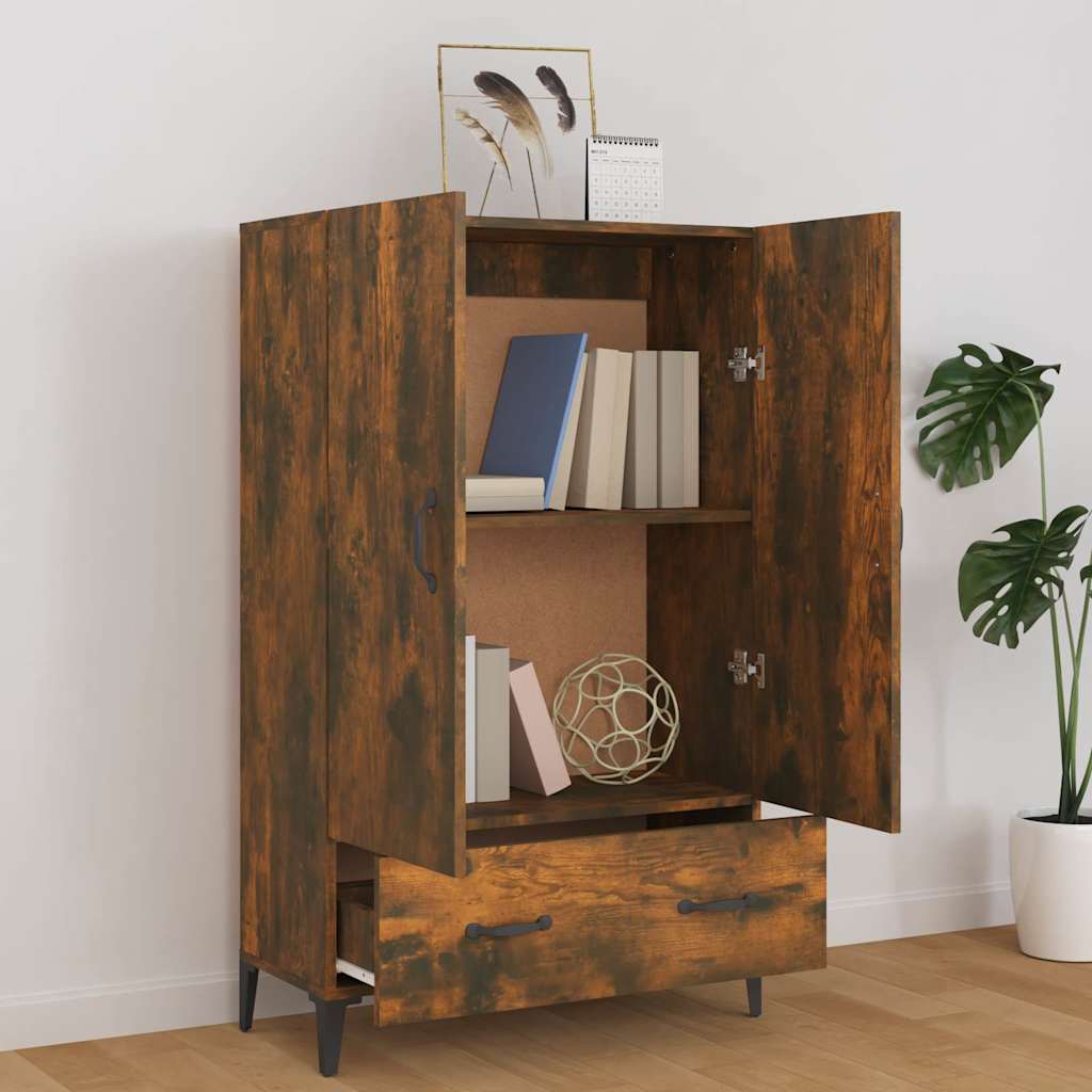 Highboard Smoked Oak 70x31x115 cm Engineered Wood