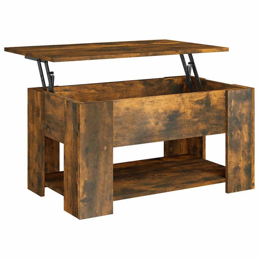 Coffee Table Smoked Oak 79x49x41 cm Engineered Wood