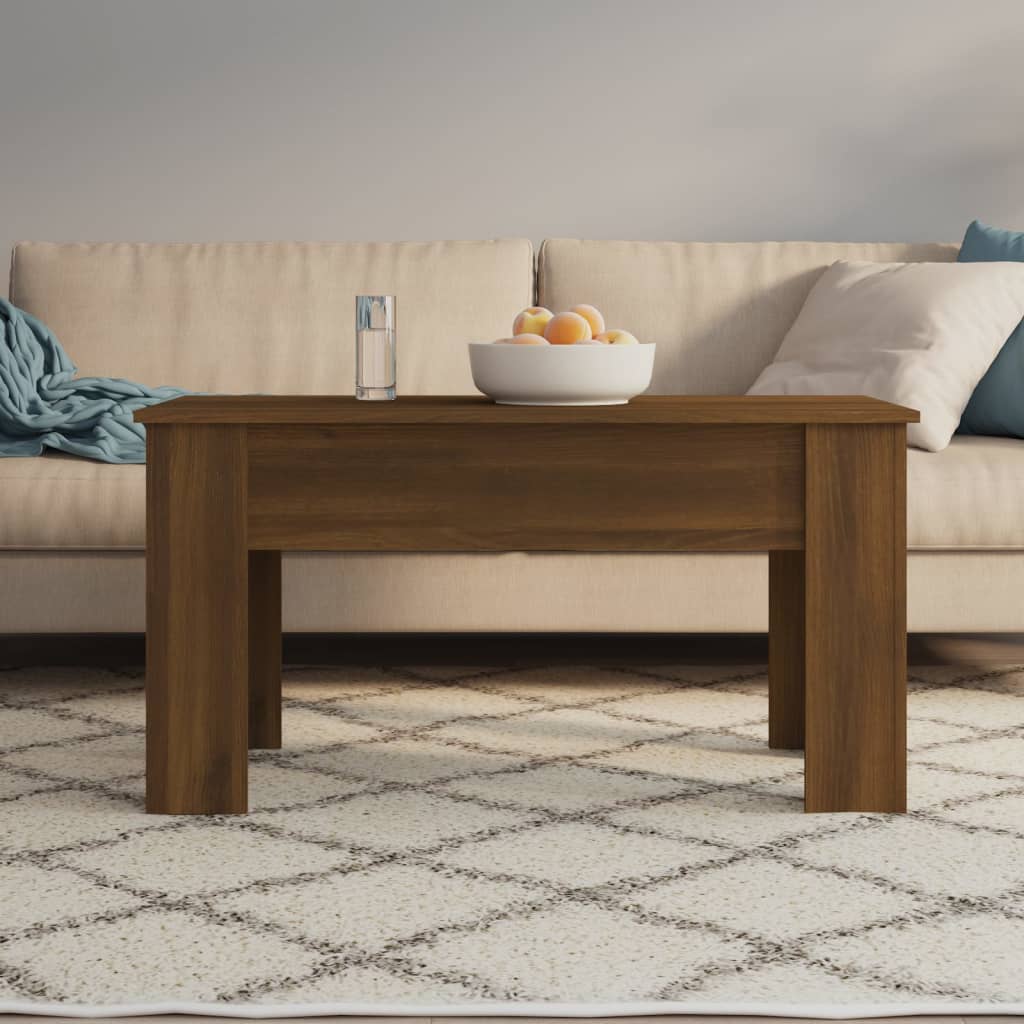 Coffee Table Brown Oak 101x49x52 cm Engineered Wood