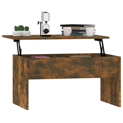 Coffee Table Smoked Oak 80x50,5x41,5 cm Engineered Wood