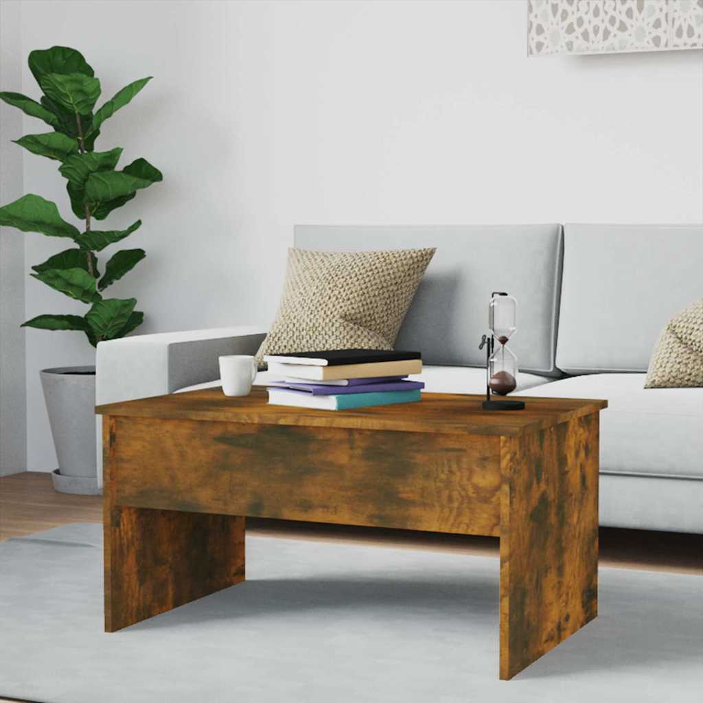 Coffee Table Smoked Oak 80x50,5x41,5 cm Engineered Wood