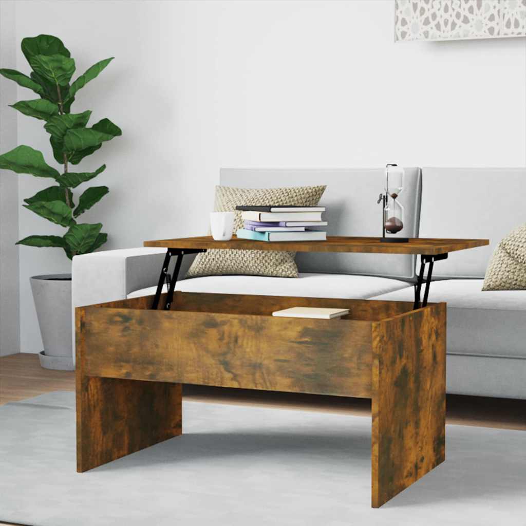 Coffee Table Smoked Oak 80x50,5x41,5 cm Engineered Wood