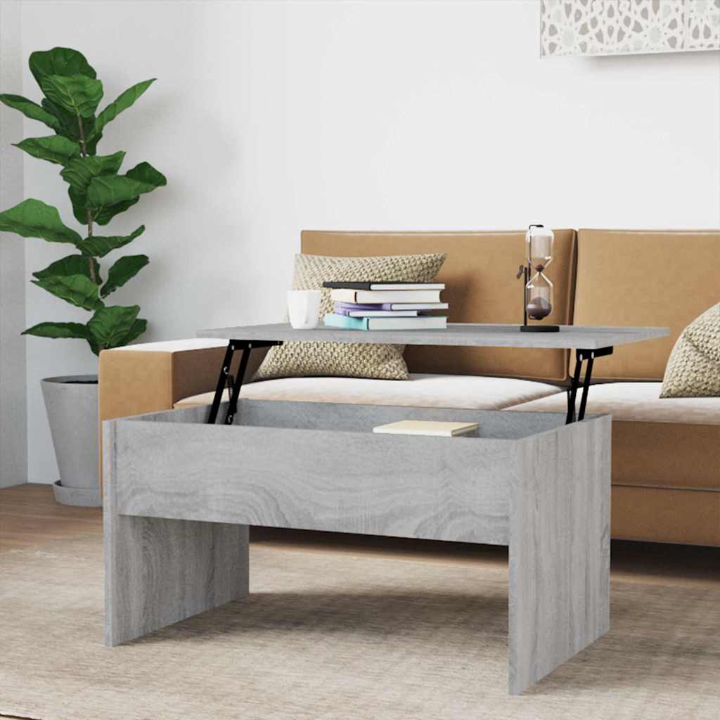 Coffee Table Grey Sonoma 80x50,5x41,5 cm Engineered Wood