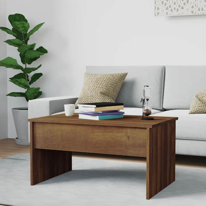Coffee Table Brown Oak 80x50.5x41.5 cm Engineered Wood