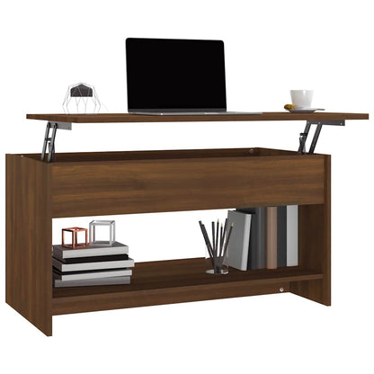 Coffee Table Brown Oak 102x50x52.5 cm Engineered Wood
