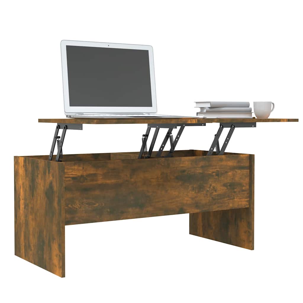 Coffee Table Smoked Oak 102x50,5x46,5 cm Engineered Wood