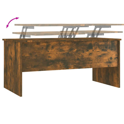 Coffee Table Smoked Oak 102x50,5x46,5 cm Engineered Wood