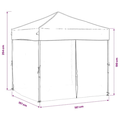 Folding Party Tent with Sidewalls Anthracite 2x2 m