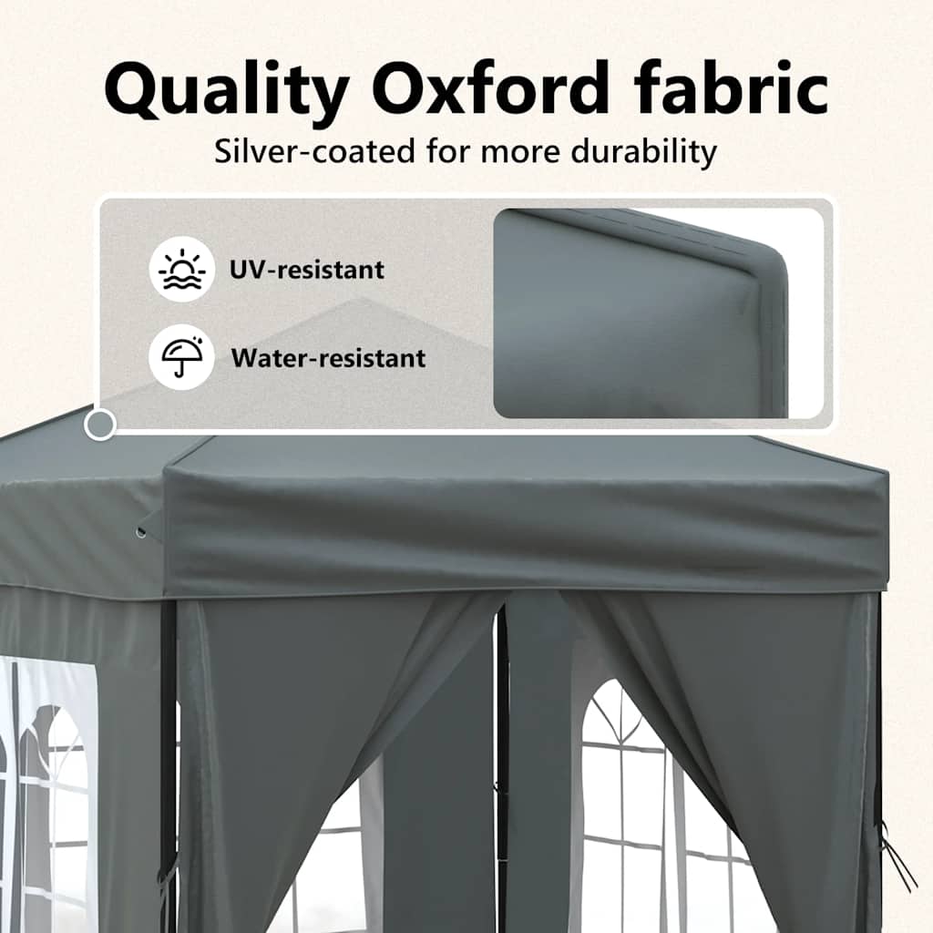 Folding Party Tent with Sidewalls Anthracite 2x2 m