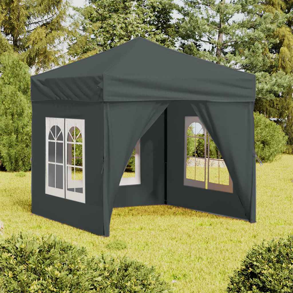 Folding Party Tent with Sidewalls Anthracite 2x2 m