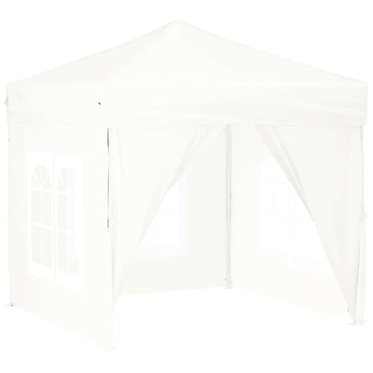 Folding Party Tent with Sidewalls White 2x2 m