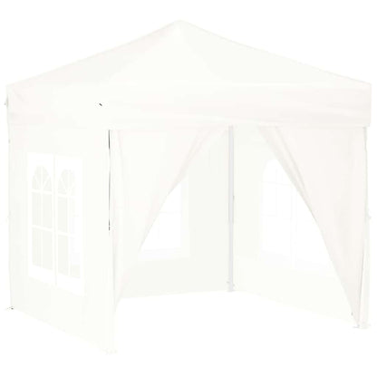 Folding Party Tent with Sidewalls White 2x2 m