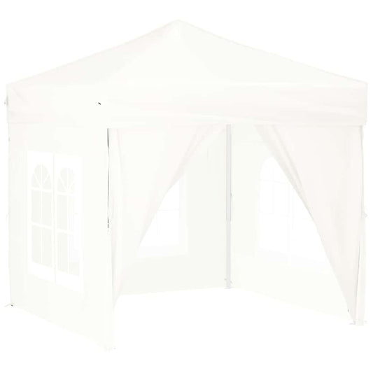 Folding Party Tent with Sidewalls White 2x2 m