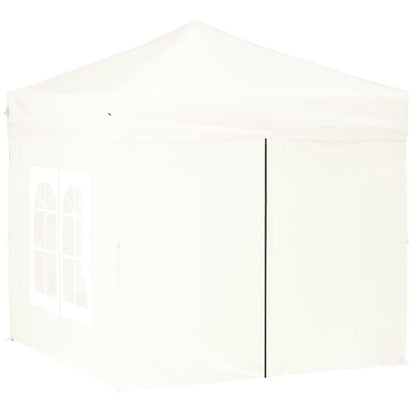 Folding Party Tent with Sidewalls White 2x2 m
