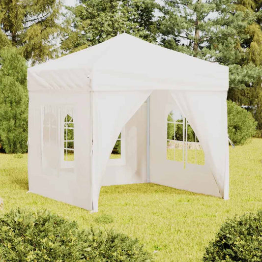 Folding Party Tent with Sidewalls White 2x2 m