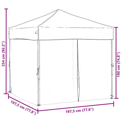 Folding Party Tent with Sidewalls Taupe 2x2 m