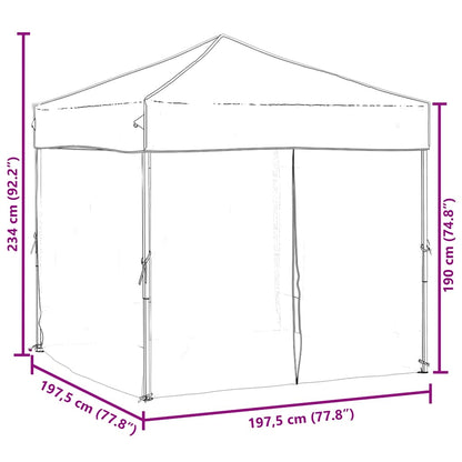 Folding Party Tent with Sidewalls Red 2x2 m