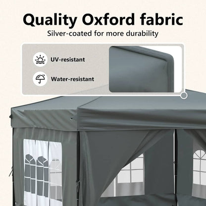 Folding Party Tent with Sidewalls Anthracite 3x3 m
