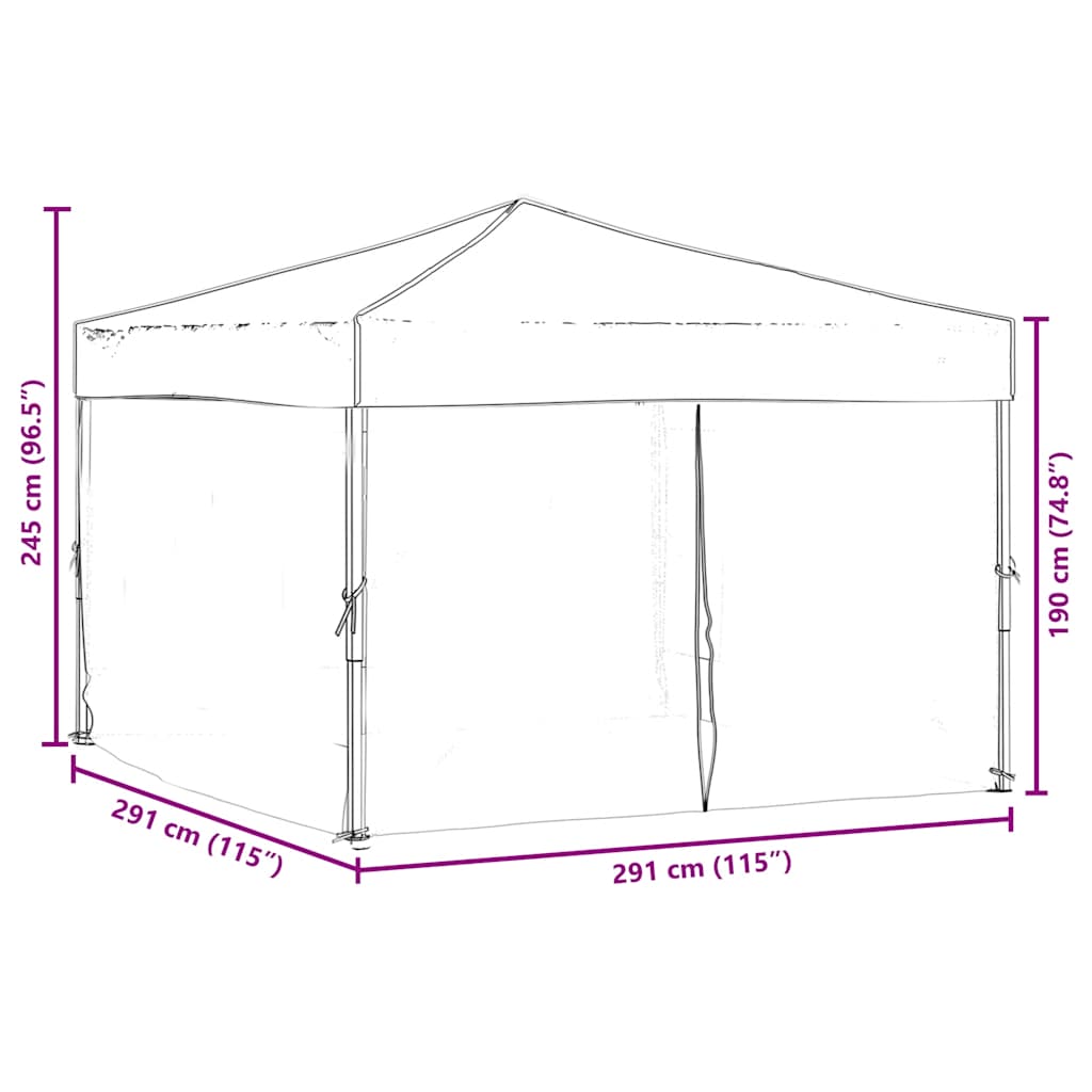 Party Tent | Red | 210D Oxford Fabric | 3x3 m | Foldable