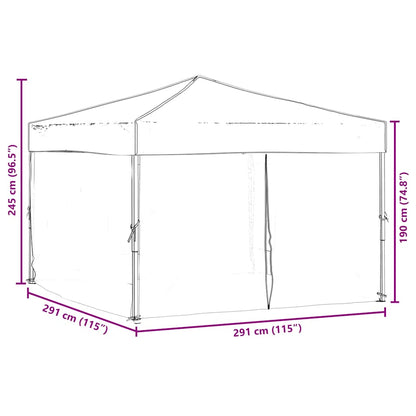 Folding Party Tent with Sidewalls Red 3x3 m