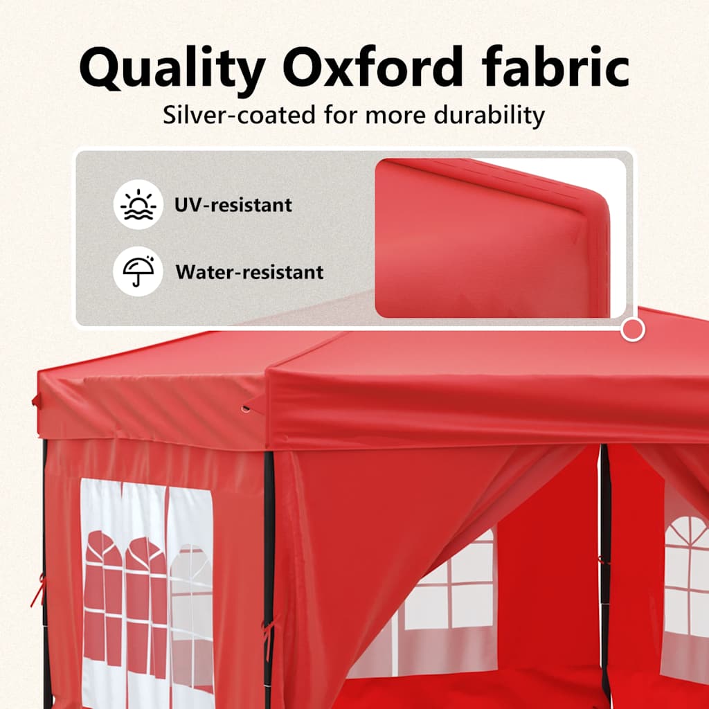 Party Tent | Red | 210D Oxford Fabric | 3x3 m | Foldable