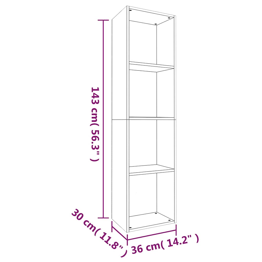 Book Cabinet/TV Cabinet Grey Sonoma 36x30x143cm Engineered Wood