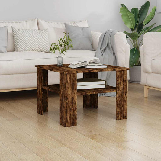 Coffee Table Smoked Oak 60x60x42 cm Engineered Wood